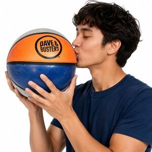 Dave & Buster's Mini Basketball Orange Blue Silver Arcade Souvenir Ball